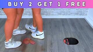 201. Goddess Amber & Miss Lucy - Pressing Your Face, Cock & Balls Flat Under Plexiglass & Our Nike Jordans - Ultimate Bundle - Trample Trampling CBT Ballbusting Facebusting Crushing Crush Shoes Foot Feet Trainers Trainer Fetish