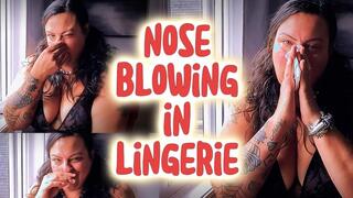 Goddess Malory Knox – Sensual Nose-Blowing in Black Lingerie - Blows & Honks for You
