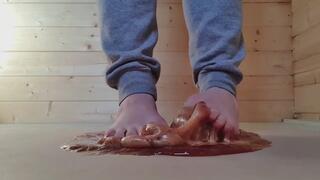 wide soles stuck in sticky trap