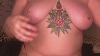 Fancy Faye Presents: Busty BBW Redhead Wears Red Lingerie Set and Strips to Show off her Sexy Thick Milky Body