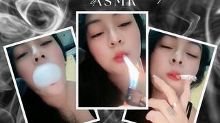CUSTOM - SMOKING CLOSE UP ASMR - SMOKING THREE MARLBORO RED CIGARETTE - POV