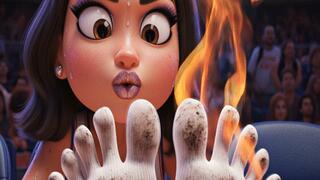 BASKETBALL GIRL SMELLY SOCKS TOESPREAD