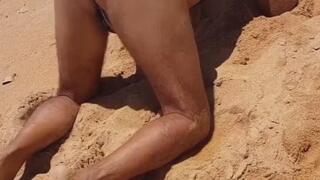 Ladysilva in panties on the beach, what a hot bitch