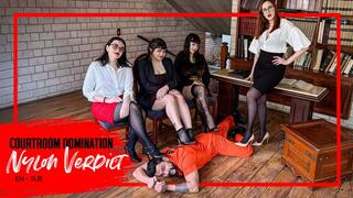 Judge Nara and Prosecutors Louise, Venus and Bimby in a Trial for Foot Fetish Crimes (1080 EN-sub) Nylon Domination - Pantyhose - Stockings - Foot Domination - Foot Smelling