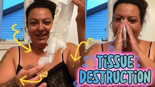 Your Pretty Snotty Goddess Malory Destroys Tissues & Makes it Rain - Candid Nose Trumpet Fun! - Loud Nasal Blows & Tissue Destruction – All Play!