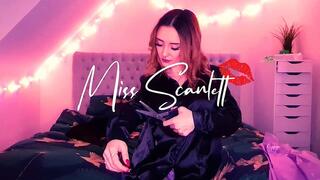 Scarlett's lilac and black satin blouse double rip (destruction)