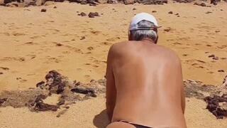 Ladysilva crossdresser very sexy on the beach showing off her hot ass in panties