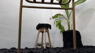 Seen from behind she taps her high heels against her heel and reveals her beautiful soles (2)