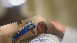 Eat you with my chips and dip, unaware giantess vore