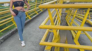 I PISS WITH LEVIS ON A PEDESTRIAN BRIDGE