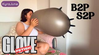 Glove Fetish with B2P and S2P - Latex Gloves