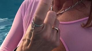 Carissa in the Sheer Pink Bodysuit Underwater in Slow motion