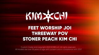 Feet Worship JOI Three-way POV with Stoney Baloney and Kim Chi