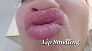 Chewing cookies and smelling my lips