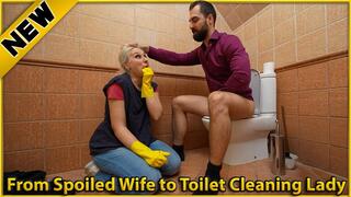 Revenge Humiliation : Toilet Cleaning Lady Degraded in Rubber Gloves