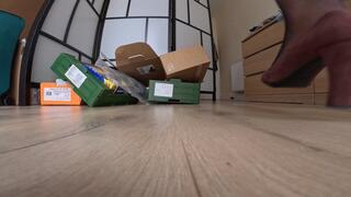 At My Feet: Giantess Crushing boxes fetish