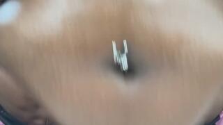 (Part 2) Horny Ebony Gainer Slams Oiled up Belly On Counter in Bathroom