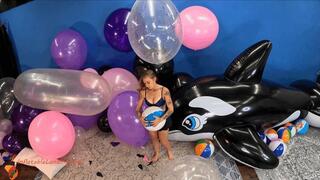 Nikki B Mass Balloon, Beach Ball, Whale and MOAB Masturbation and Pop HD (1920x1080)