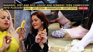 Bananas, feet and spit: Louise and Fermans turn submission into pleasure (1080 EN SUB) - Foot Domination - Crush Fetish - Foot Slave Training - Spitting