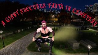 A Giant Succubus Farts on the Man who Summoned her in the Cemetery.