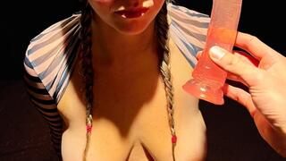 Rae hands tied and mouth fucked with multiple toys!