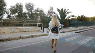 Walking in mules shoes on the beach 2 MP4 (1920x1080) FHD