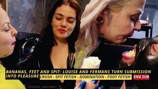 Bananas, feet and spit: Louise and Fermans turn submission into pleasure (720 EN SUB) - Foot Domination - Crush Fetish - Foot Slave Training - Spitting
