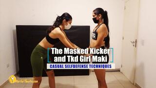 The Masked Kicker and Tkd Girl Maki casual selfdefense techniques