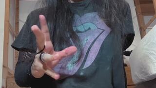 Goth Girl Jerks Her Cock