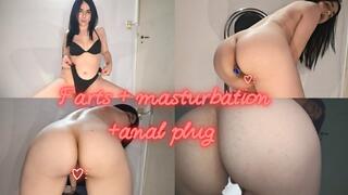 Farting + masturbation + anal plug