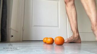 Crushing mandarines barefoot