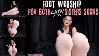 Foot Worship POV: Goth Step-Sister's Socks - mp4