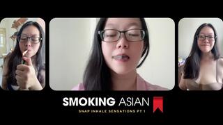 Real Smoking Asian Girl: Sexy Snap Inhale Cigarette Smoking Compilation
