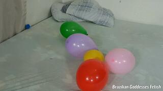 Balloon Fart Challenge - by Anita Perverse and Kiara Nissei - Part 1