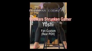 New Goddess Loba21 aware of House Curse, Unaware of Shrunken Gamer (rear pov)