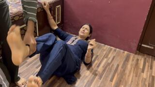 Traditional Indian Beauty’s Soles Struck Hard | Exotic Indian Girl’s Feet in Painful Bastinado