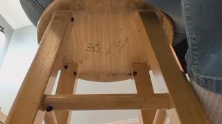 Slowly Peeing my Pants While Reading -- Soaking my Wooden Stool