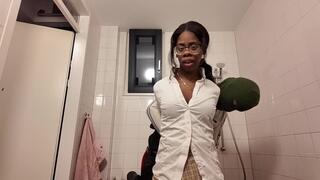 Student Princess gets a rude interruption while getting ready for Uni!