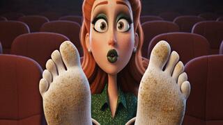 STINKY REDHEAD TOESOCKS AT MOVIE THEATER