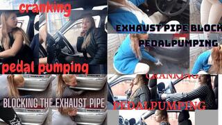 Compilation of cranking pedal pumping and blocked exhaust pipe