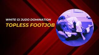 White gi judo domination topless footjob