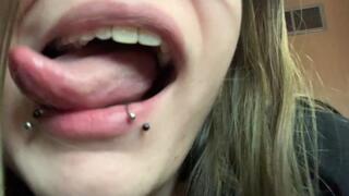 Giantess Marci Tongue Twirling Tiny Tease