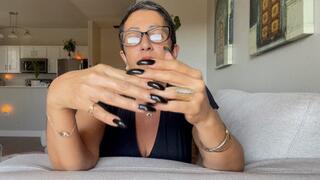 Sexy n Powerful Long Black Nails