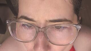 POV giving you a sloppy blowjob while wearing my glasses (using my realistic dildo)