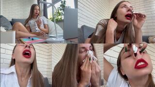 Secretary snotty sneeze (custom video)