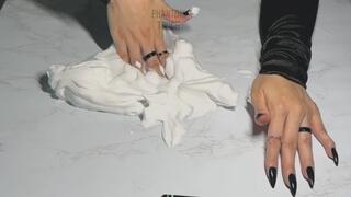 Black Nails Shaving Cream Play