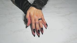 Black Nails Oil Play ASMR