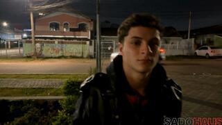 Leather Twink Gets A Glove Over His Mouth While He’s Being Tied Up