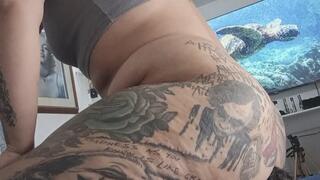 Farts in my slave face and bears the full weight of my big ass