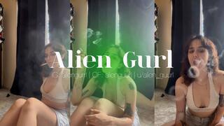 Smoking a cork cigarette under the sunlight inside my room | Alien Girl